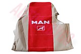 Чехол эконом MAN TGS бежевый+красный кожа+антара 0784