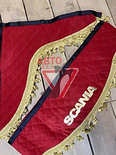Ламбрекен "Комплект с маркой" Scania красный стеган. микрофибра