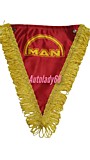 Вымпел треугольный бахрома "MAN" и девушки (20*26) красный