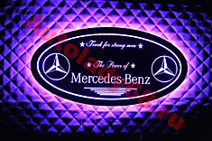 Табличка светящаяся в спальник MERCEDES овал (Новый логотип) 600х300 24v